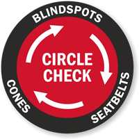 Circle Check Blindspots Cones Seatbelts Truck Security Label