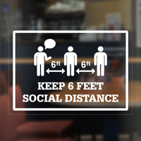 Keep 6 Feet Social Distance Window Decal