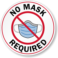No Mask Required Window Decal Label