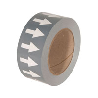 Gray Background with White Arrows Directional Flow Tape