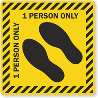 1 Person Only Social Distancing SlipSafe Floor Sign