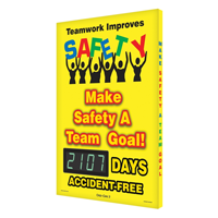 Teamwork Improves Safety Sign