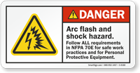 Arc Flash Shock Hazard, Follow Safe Practices Sign