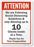 Attention We Are Following Social Distancing Guidelines Sign