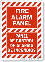 Bilingual Fire Alarm Panel Sign