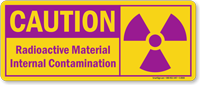 Caution: Radioactive Material Internal Contamination Sign