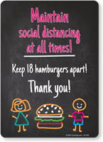 Maintain Social Distancing: Keep 18 Hamburgers Apart!