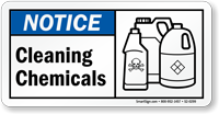 Cleaning Chemicals Notice Sign