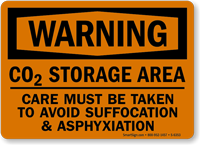 Co2 Storage Area Warning Sign
