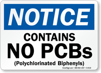 Notice: Contains No PCBs (Polychlorinated Biphenyls)