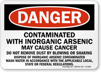 Contaminated With Inorganic Arsenic OSHA Danger Sign