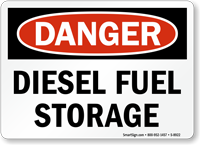 OSHA Danger Diesel Fuel Storage Sign
