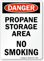 Danger Propane Storage Area Sign