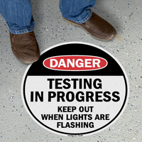 Danger Testing in Progress Keep Out SlipSafe Floor Sign