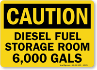 Diesel Fuel Storage Room Sign