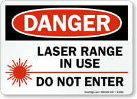 Danger Laser Range In Use Sign