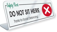 Do Not Sit Here Thanks For Social Distancing Desk Sign