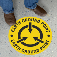 Earth Ground Point Circular Anti-Skid Floor Sign
