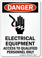 Electrical Equipment Access To Qualified Personnel Sign