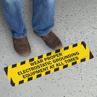 Wear Electrostatic Grounding Equipment Floor Sign