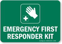 Emergency First Responder Kit Sign (with Graphic)