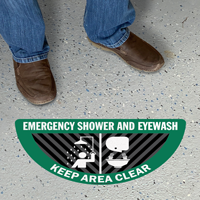 Emergency Shower and Eye Wash Semicircle Floor Sign