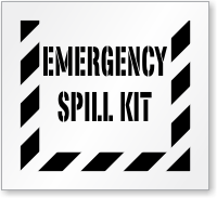 Emergency Spill Kit Floor Stencil
