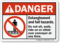 Entanglement And Fall Hazards Danger Sign