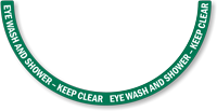 Eye Wash & Shower Station - Keep Area Clear, 2-Part Floor Sign