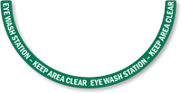 Eye Wash Station - Keep Area Clear, 2-Part Floor Sign
