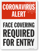 Face Covering Required for Entry Face Mask Safety Sign