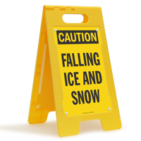 CAUTION SNOW & ICE FALLING FROM THE ROOF Plastic Coroplast Signs 8"X12" 4 