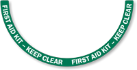 First Aid Kit - Keep Area Clear, 2-Part Floor Sign