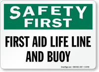 First Aid Life Line And Buoy Sign