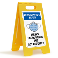 For Safety Masks Not Required But Encouraged Sign