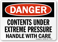 Danger Contents  Extreme Pressure Sign