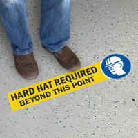 Hard Hat Required Beyond This Point SlipSafe Floor Sign
