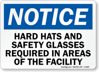 Hard Hats Safety Glasses Sign