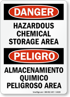 Hazardous Chemical Storage Bilingual Sign