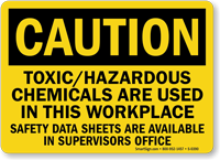 Caution Toxic Hazardous Chemicals Data Sign