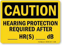 Hearing Protection Required Sign, OSHA Caution