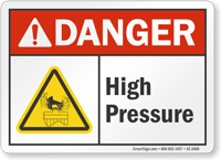 High Pressure ANSI Danger Sign