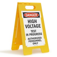 High Voltage Test In Progress Danger Floor Sign