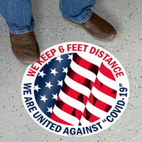 We Keep 6 Feet Distance SlipSafe Floor Sign