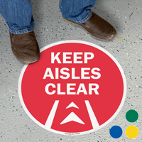 Keep Aisles Clear SlipSafe Floor Sign