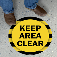 Keep Area Clear SlipSafe Floor Sign