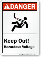 Keep Out Hazardous Voltage ANSI Danger Sign