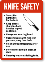 Knife Safety Guidelines Sign