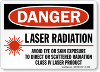 Danger Laser Radiation Avoid Eye Exposure Sign