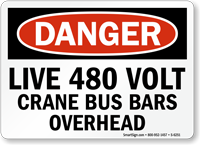 Live 480 Volt Danger Sign